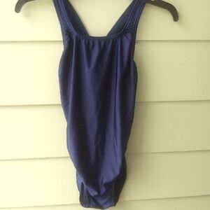 Vintage Speedo One Piece Swimsuit Racer Back Dark Blue SZ 12